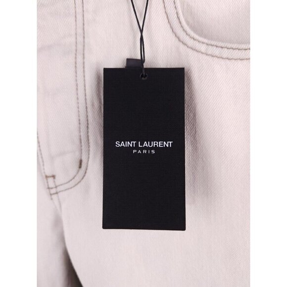Saint Laurent Paris D18 M/SL-LW Jeans 34 Mens Off White Defect New - Picture 9 of 16